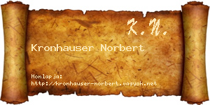 Kronhauser Norbert névjegykártya